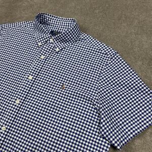 Polo Ralph Lauren Shirt Mens XL Classic Fit Blue Gingham Check Flesh Pony Button